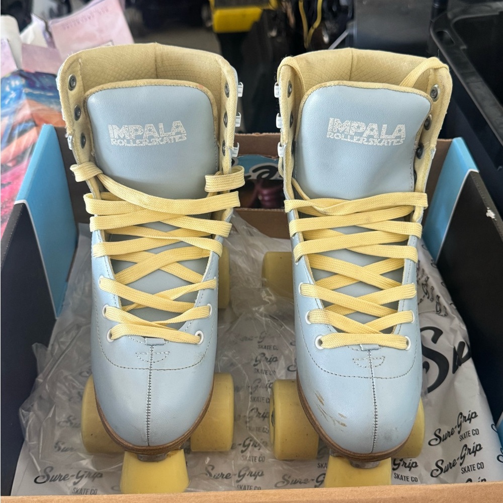 Blue and Yellow Kids Roller Sakets